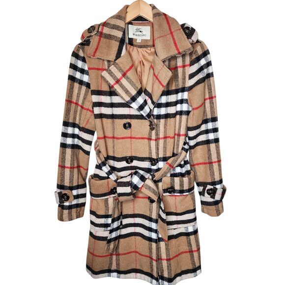 Vintage Y2K Burberry London Made In England Nova Check Cotton Belted Trench Coat - Picture 1 of 16